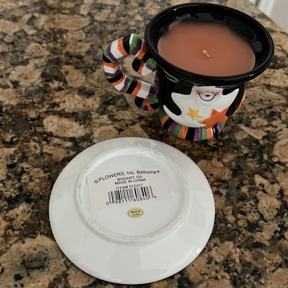 Halloween Ceramic Candle Cup & Saucer Set - Picture 3 of 3